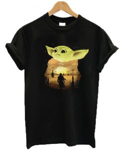 Baby Yoda Sunset T shirt