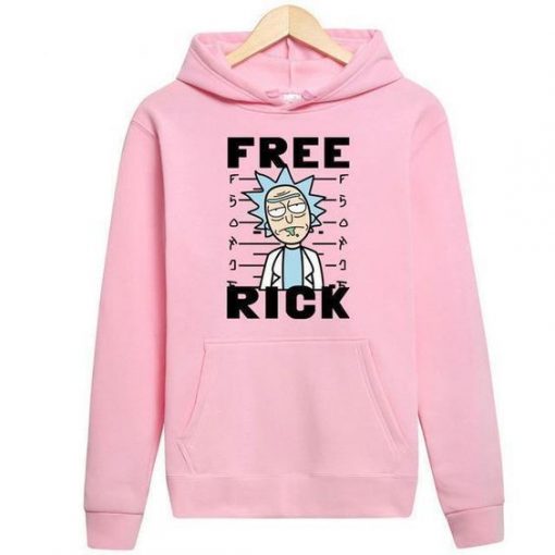 Free Rick and Morty Hoodie Pink