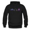 Heartbeat Motorcycle and Dog paw Hoodie