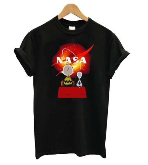 Snoopy and Charlie Brown Black Hole NASA T shirt