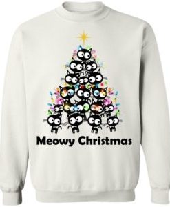 Meowy Christmas Tree Crewneck Sweatshirt