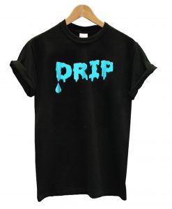 Blue Drip Font T shirt