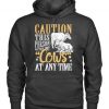 Caution this person may talk about Cows Hoodie Back