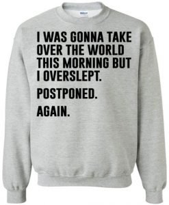 I Was Gonna Take Over The World This Morning Sweatshirt