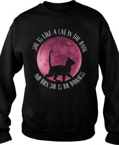 Moon she is like a cat in the dark Sweatshirt