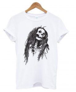 Palm Angels White Rasta Skull T shirt