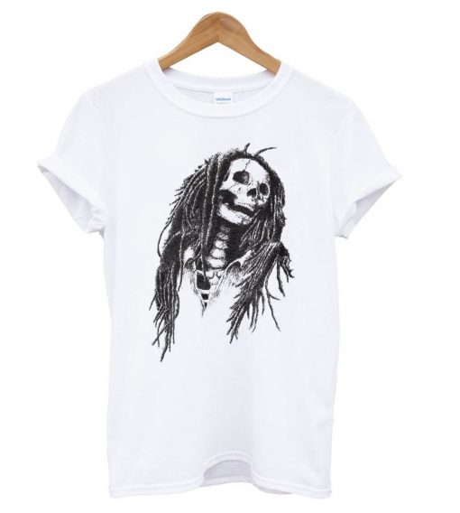 Palm Angels White Rasta Skull T shirt