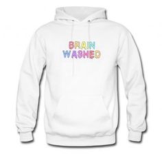 brain washed rainbow font hoodie