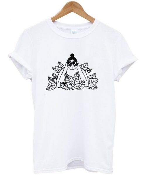 girl with plants t-shirt
