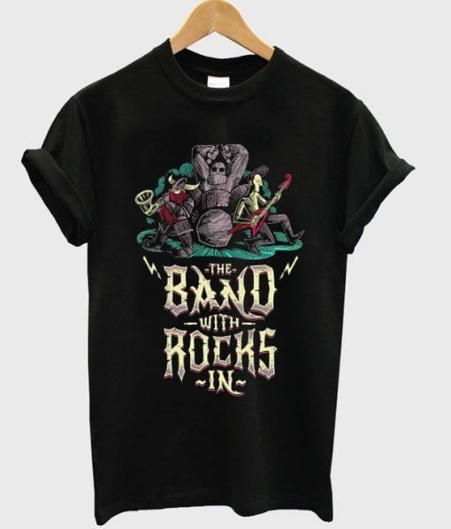 the band with rocks in t-shirt