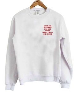 Good Sex No Stress One Boo No Ex Pocket Print Sweatshirt