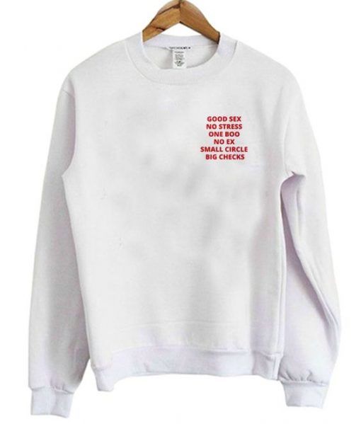 Good Sex No Stress One Boo No Ex Pocket Print Sweatshirt