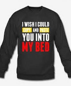 I Wish i Could Copy And Paste You Into My Bed Sweatshirt