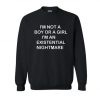 I’m Not A Boy Or A Girl I’m An Existential Nightmare Sweatshirt