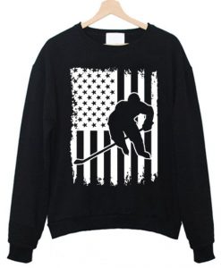 Ice Hockey American Flag Sweatshirt