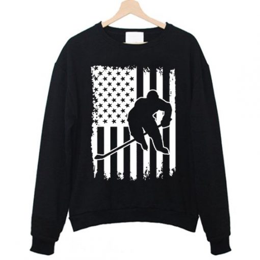 Ice Hockey American Flag Sweatshirt