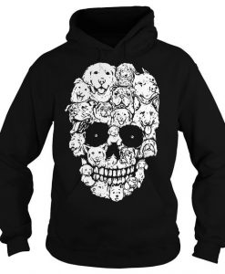 Skull Dogs Collage Printed Hoodie