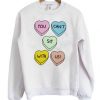 You Can’t Sit With Us Colorful Hearts Sweater