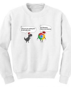 Chrome T Rex Christmas Google Dino Offline Sweatshirt