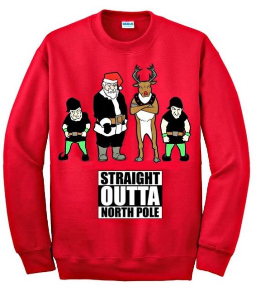 Straight Outta North Pole Ugly Christmas Sweater