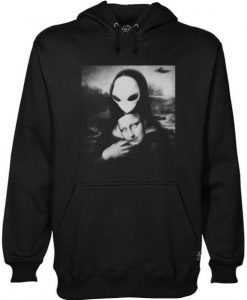 Alien Mona Lisa Portrait Hoodie