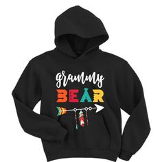 Arrow Grammy Bear Graphic Hoodie