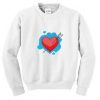 Arrow Pointed Heart Graphic Sweatshirt