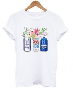 Beer And Flower Graphic T Shirt