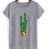 Geometric Cactus Plant T Shirt