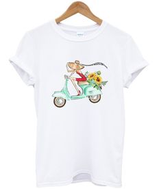 Girl On Vespa Graphic T Shirt