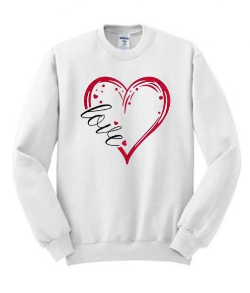 Love Red heart Crewneck Sweatshirt