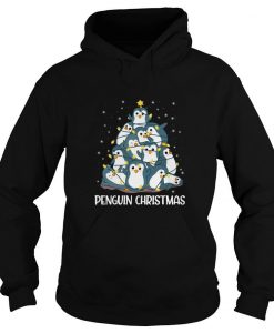 Penguin Christmas Tree Hoodie Pullover