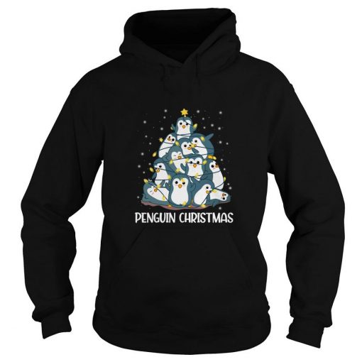 Penguin Christmas Tree Hoodie Pullover