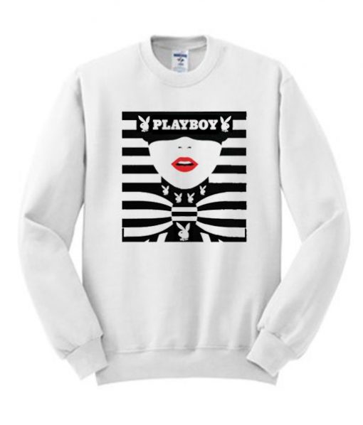 Playboy Black And White Graphic Sweatshirt