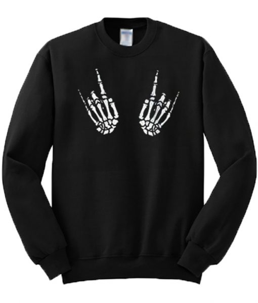 Skeleton Metal Rock Hand Sweatshirt