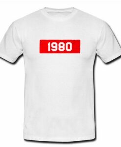 1980 Red Box Font T Shirt