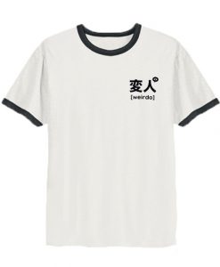 Japanese Weirdo Pocket Print Ringer T Shirt