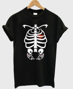 Twins Fetus Skeleton T Shirt