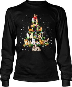 kitten christmas tree sweatshirt