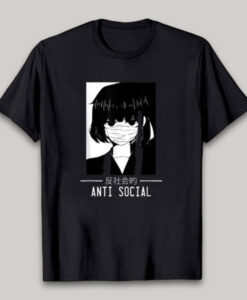 Anti Social Japanese Text Anime T Shirt