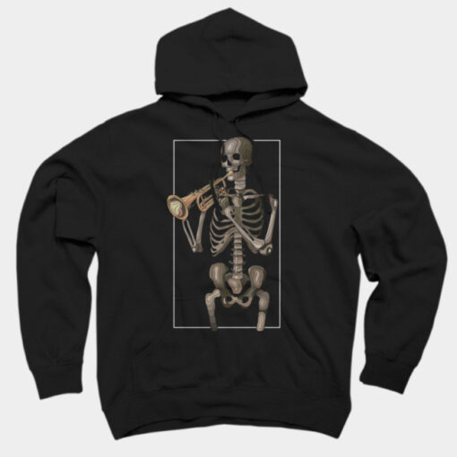 Skeleton with a trumpet Hoodie