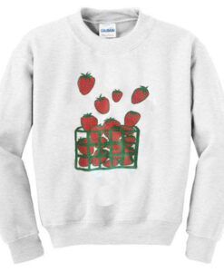 Strawberry In Basket Crewneck Sweatshirt