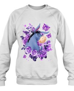 Eeyore With Purple Flower Sweatshirt