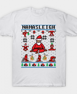 Namasleigh Funny Santa Yoga Christmas T Shirt