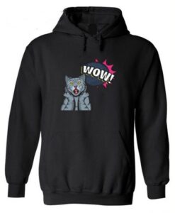 Pop Art Surprised Wow Cat Hoodie