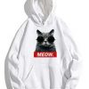 Meow Cat Graphic Hoodie