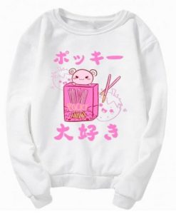 Pink Pocky Print Pokky Daisuki Sweatshirt