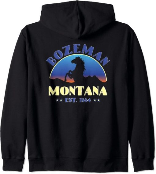 Bozeman Montana Est 1864 Hoodie Back