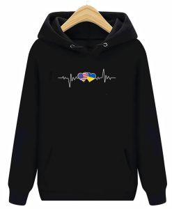 Ukrainian USA Heartbeat Support Ukraine Hoodie