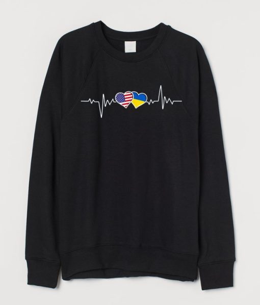 Ukrainian USA Heartbeat Support Ukraine Sweatshirt